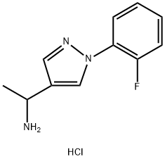1-[1-(2-fluorophenyl)-1H-pyrazol-4-yl]ethanamine hydrochloride 구조식 이미지