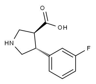 (3S,4R)-4-(3-FLUOROPHENYL)PYRROLIDINE-3-CARBOXYLIC ACID 구조식 이미지