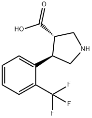 (3S,4R)-4-(2-(TRIFLUOROMETHYL)PHENYL)PYRROLIDINE-3-CARBOXYLIC ACID 구조식 이미지