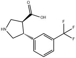 (3S,4R)-4-(3-(TRIFLUOROMETHYL)PHENYL)PYRROLIDINE-3-CARBOXYLIC ACID 구조식 이미지