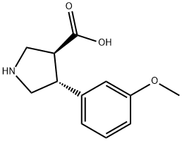 (3R,4S)-4-(3-Methoxyphenyl)pyrrolidine-3-carboxylic acid Structure
