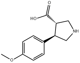 (3S,4R)-4-(4-METHOXYPHENYL)PYRROLIDINE-3-CARBOXYLIC ACID 구조식 이미지