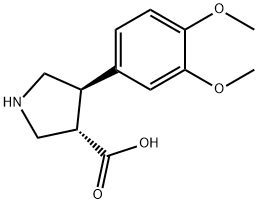 (3S,4R)-4-(3,4-DIMETHOXYPHENYL)PYRROLIDINE-3-CARBOXYLIC ACID 구조식 이미지
