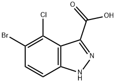 1H-인다졸-3-카르복실산,5-브로모-4-클로로- 구조식 이미지