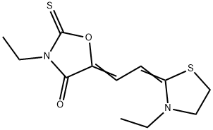 3-ethyl-5-[(3-ethylthiazolidin-2-ylidene)ethylidene]-2-thioxooxazolidin-4-one 구조식 이미지
