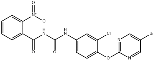 N-(4-(5-bromo-2-pyrimidinyloxy)-3-chlorophenyl)-N'-(2-nitrobenzoyl)urea Structure