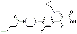3-Quinolinecarboxylic acid, 1-cyclopropyl-6-fluoro-1,4-dihydro-4-oxo-7-[4-(1-oxopentyl)-1-piperazinyl]- 구조식 이미지
