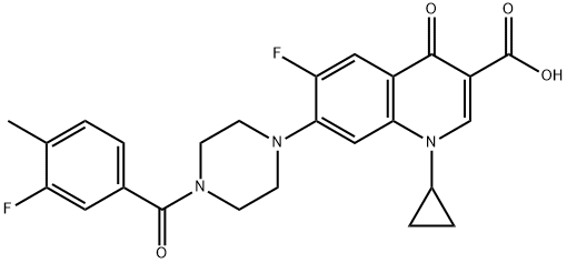 3-Quinolinecarboxylic acid, 1-cyclopropyl-6-fluoro-7-[4-(3-fluoro-4-Methylbenzoyl)-1-piperazinyl]-1,4-dihydro-4-oxo- Structure