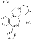 Pyrazino(1,2-a)(1,4)benzodiazepine, 1,2,3,4,4a,5-hexahydro-3-(3-methyl butyl)-7-(2-thienyl)-, dihydrochloride Structure