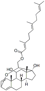 3,20-Epoxy-11,17-dihydroxy-21-[(3,7,11-trimethyl-1-oxo-2,6,10-dodecatrienyl)oxy]pregna-1,4-diene 구조식 이미지