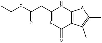 (5,6-DIMETHYL-4-OXO-3,4-DIHYDRO-THIENO[2,3-D]PYRIMIDIN-2-YL)-ACETIC ACID ETHYL ESTER Structure