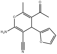 5-ACETYL-2-AMINO-4-(2-FURANYL)-6-METHYL-4H-PYRAN-3-CARBONITRILE 구조식 이미지