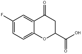 rac-6-Fluoro-3,4-dihydro-4-oxo-2H-1-benzopyran-2-carboxylic Acid 구조식 이미지