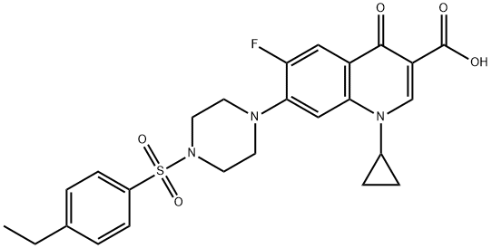 3-Quinolinecarboxylic acid, 1-cyclopropyl-7-[4-[(4-ethylphenyl)sulfonyl]-1-piperazinyl]-6-fluoro-1,4-dihydro-4-oxo- Structure