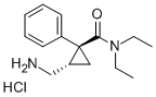 (E)-2-(아미노메틸)-N,N-디에틸-1-페닐시클로프로판카르복스아미드염산염 구조식 이미지