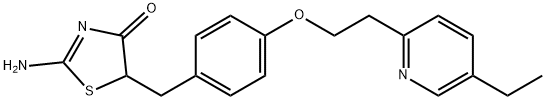 5-{4-[2-(5-Ethyl-2-pyridyl)ethoxy]benzyl}-2-imino-4-thiazolidinone 구조식 이미지