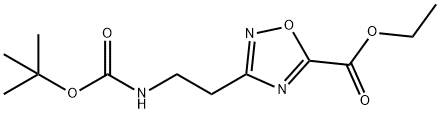 Ethyl 3-(2-tert-butyloxycarbonylaminoethyl)-[1,2,4]oxadiazole-5-carboxylate 구조식 이미지