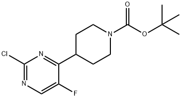 tert-Butyl-4-(2-chloro-5-fluoropyriMidin-4-yl)piperidin-1-carboxylate 구조식 이미지