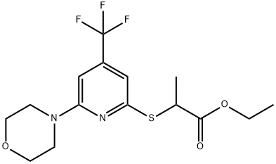 2-(6-Morpholin-4-yl-4-trifluoromethyl-pyridin-2-ylsulfanyl)-propionic acid ethyl ester Structure