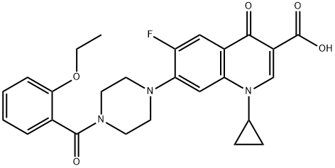 3-Quinolinecarboxylic acid, 1-cyclopropyl-7-[4-(2-ethoxybenzoyl)-1-piperazinyl]-6-fluoro-1,4-dihydro-4-oxo- 구조식 이미지