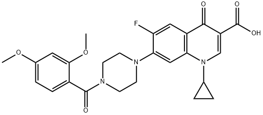 3-Quinolinecarboxylic acid, 1-cyclopropyl-7-[4-(2,4-diMethoxybenzoyl)-1-piperazinyl]-6-fluoro-1,4-dihydro-4-oxo- Structure