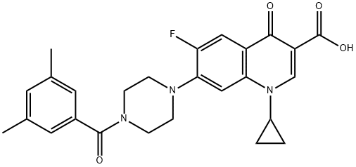 3-Quinolinecarboxylic acid, 1-cyclopropyl-7-[4-(3,5-diMethylbenzoyl)-1-piperazinyl]-6-fluoro-1,4-dihydro-4-oxo- 구조식 이미지
