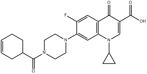 3-Quinolinecarboxylic acid, 7-[4-(3-cyclohexen-1-ylcarbonyl)-1-piperazinyl]-1-cyclopropyl-6-fluoro-1,4-dihydro-4-oxo- Structure