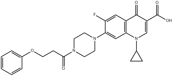 3-Quinolinecarboxylic acid, 1-cyclopropyl-6-fluoro-1,4-dihydro-4-oxo-7-[4-(1-oxo-3-phenoxypropyl)-1-piperazinyl]- 구조식 이미지