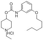 CARBANILIC ACID, m-(HEXYLOXY)-, 1-ETHYL-4-PIPERIDYL ESTER, HYDROCHLORI DE 구조식 이미지