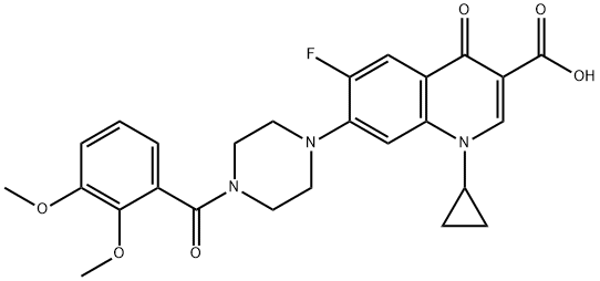 3-Quinolinecarboxylic acid, 1-cyclopropyl-7-[4-(2,3-diMethoxybenzoyl)-1-piperazinyl]-6-fluoro-1,4-dihydro-4-oxo- 구조식 이미지