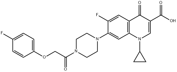 3-Quinolinecarboxylic acid, 1-cyclopropyl-6-fluoro-7-[4-[2-(4-fluorophenoxy)acetyl]-1-piperazinyl]-1,4-dihydro-4-oxo- Structure