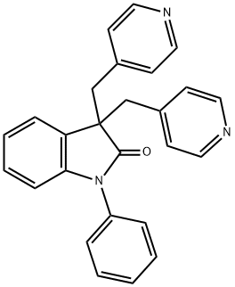 1,3-DIHYDRO-1-PHENYL-3,3-BIS(4-PYRIDINYLMETHYL)-2H-INDOL-2-ONE DIHYDROCHLORIDE 구조식 이미지