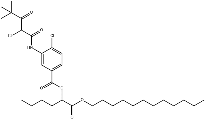 3-(2-클로로-4,4-디메틸-3-옥소발레릴아미노)-4-클로로벤조산1-(도데실옥시카르보닐)펜틸에스테르 구조식 이미지