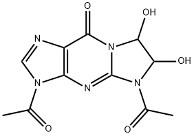9H-Imidazo[1,2-a]purin-9-one,  3,5-diacetyl-3,5,6,7-tetrahydro-6,7-dihydroxy- 구조식 이미지