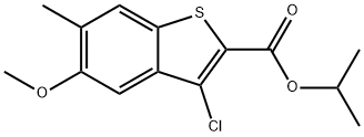 Benzo[b]thiophene-2-carboxylic acid, 3-chloro-5-Methoxy-6-Methyl-, 1-Methylethyl ester Structure
