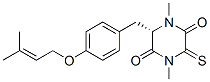 [3S,(-)]-3-[p-[(3-Methyl-2-butenyl)oxy]benzyl]-1,4-dimethyl-6-thioxopiperazine-2,5-dione Structure