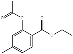 벤조산,2-(아세틸옥시)-4-메틸-,에틸에스테르 구조식 이미지