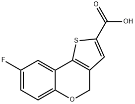 8-FLUORO-4H-THIENO[3,2-C]크롬-2-카르복실산 구조식 이미지