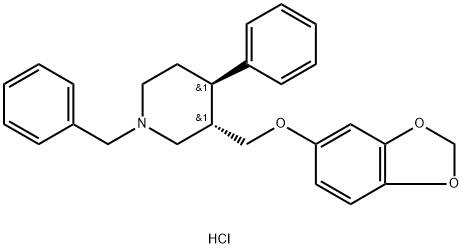 trans-(-)-3-[(1,3-Benzodioxol-5-yloxy)Methyl]-4-phenyl-1-(phenylMethyl)piperidine Hydrochloride 구조식 이미지