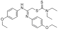Carbamodithioic acid, diethyl-, 2-((4-ethoxyphenyl)amino)-2-((4-ethoxy phenyl)imino)ethyl ester Structure