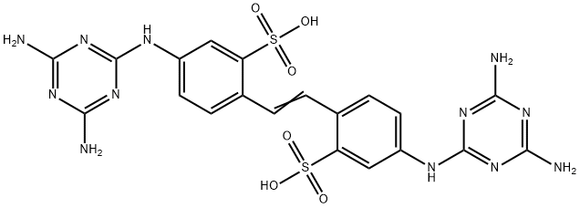 4,4'-bis[(4,6-diamino-1,3,5-triazin-2-yl)amino]stilbene-2,2'-disulphonic acid Structure