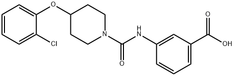 3-(4-(2-클로로페녹시)피페리딘-1-카르복사미도)벤조산 구조식 이미지
