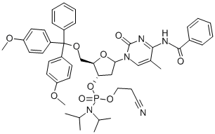5'-O-(4,4'-DIMETHOXYTRITYL)-5-METHYL-N4-BENZOYL-2'-DEOXYCYTIDINE-3'-(2-CYANOETHYL-N,N-DIISOPROPYL)PHOSPHORAMIDITE 구조식 이미지