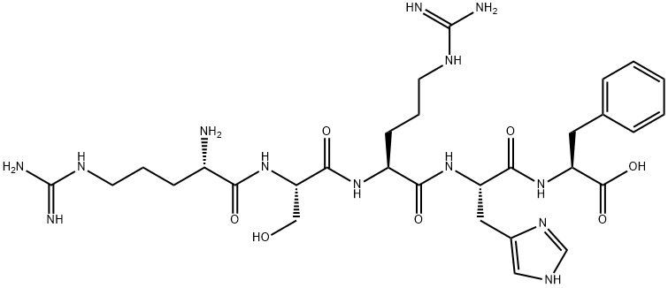 H-ARG-SER-ARG-HIS-PHE-OH ACETATE SALT Structure