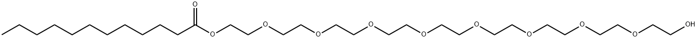 26-hydroxy-3,6,9,12,15,18,21,24-octaoxahexacos-1-yl laurate Structure