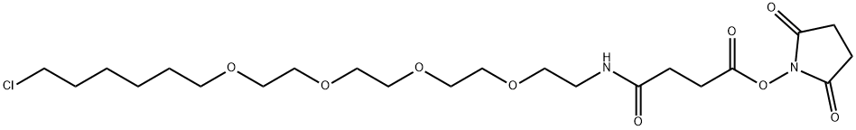 8,11,14,17-Tetraoxa-5-azatricosanoic acid, 23-chloro-4-oxo-, 2,5-dioxo-1-pyrrolidinyl ester Structure