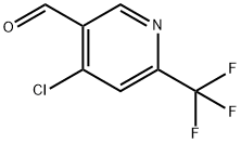 4-Chloro-6-(trifluoromethyl)pyridine-3-carboxaldehyde, 4-Chloro-5-formyl-2-(trifluoromethyl)pyridine 구조식 이미지