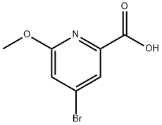 4-브로모-6-메톡시-피리딘-2-카르복실산 구조식 이미지