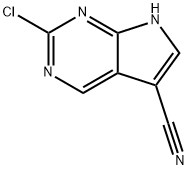2-클로로-7H-피롤로[2,3-d]피리미딘-5-카르보니트릴 구조식 이미지