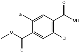 Benzoic acid, 5-broMo-2-chloro-4-(Methoxycarbonyl)- Structure